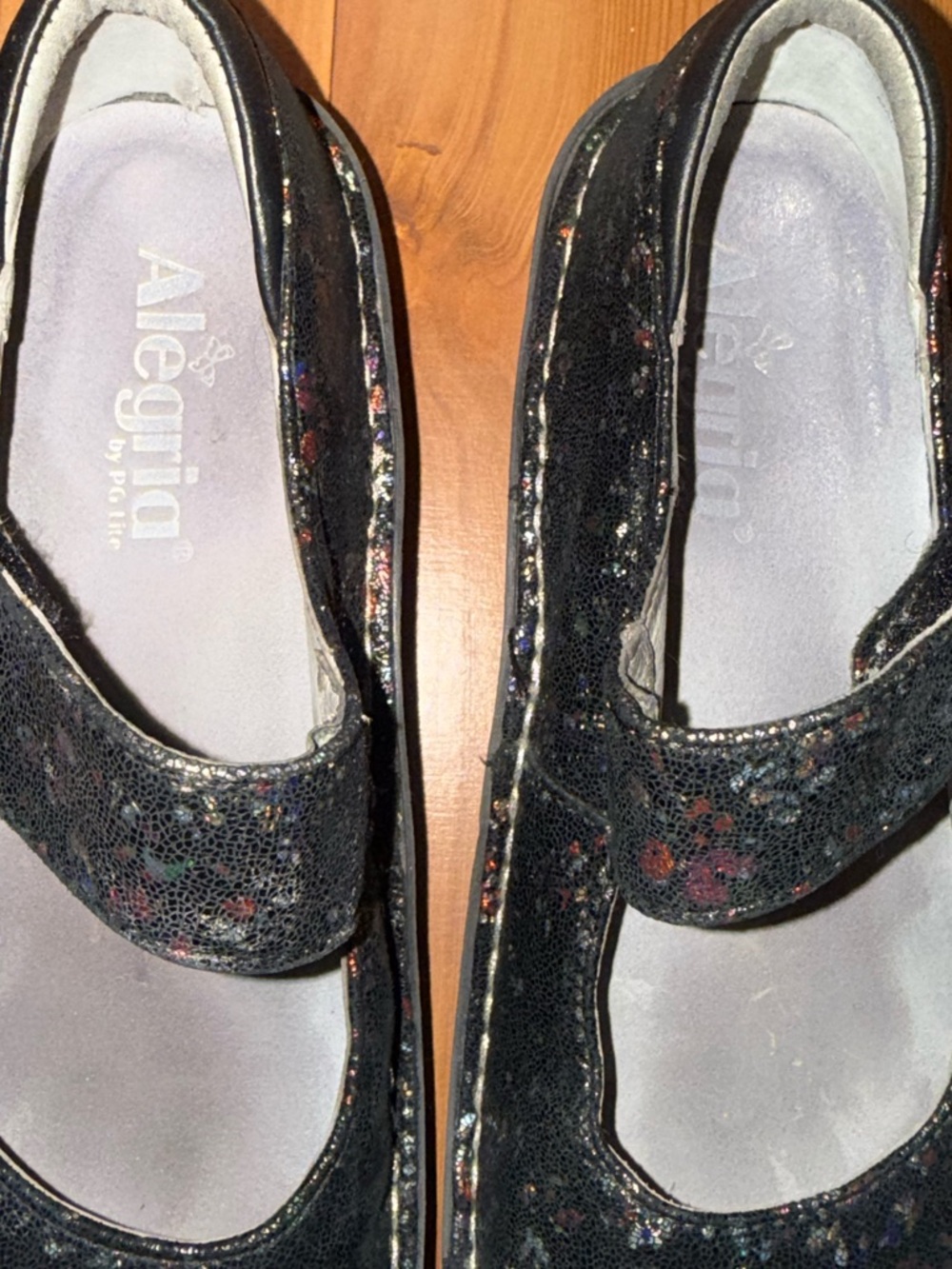 Alegria Black Multicolor Sparkle Mary Jane Flats - Picture 8 of 13